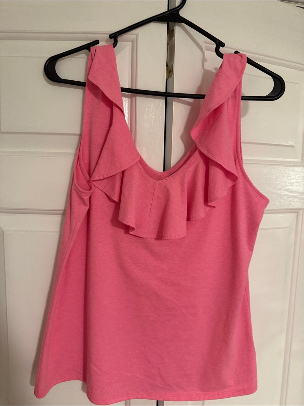 Lilly Pulitzer Coral-Pink Ruffle V-Neck Tank